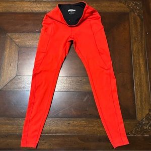 Ododos Red long length ladies leggings on Extra Small
